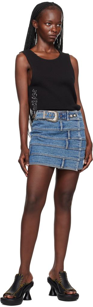 Blue Dua Multi Waist Denim Miniskirt – On Sale Now with Up