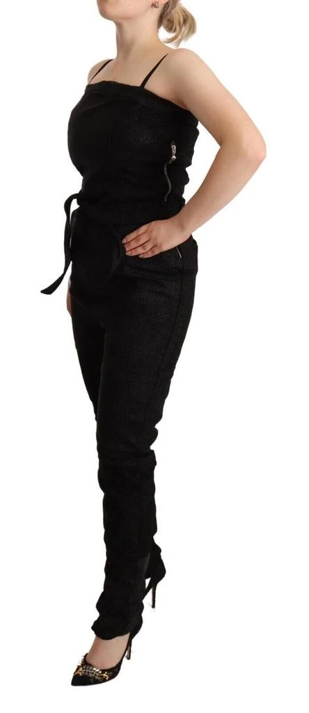 La Maison du Couturier Black Spaghetti Strap Jumpsuit Dress 2