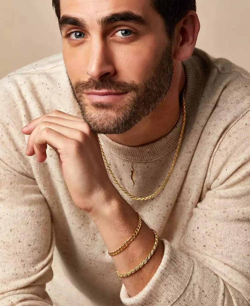 Macy
s Men
s Rope Link Bracelet (4mm) in 18k Gold-Plated Sterling Silver 4