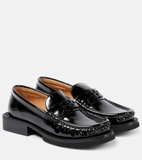 Ganni Logo faux leather loafers 1