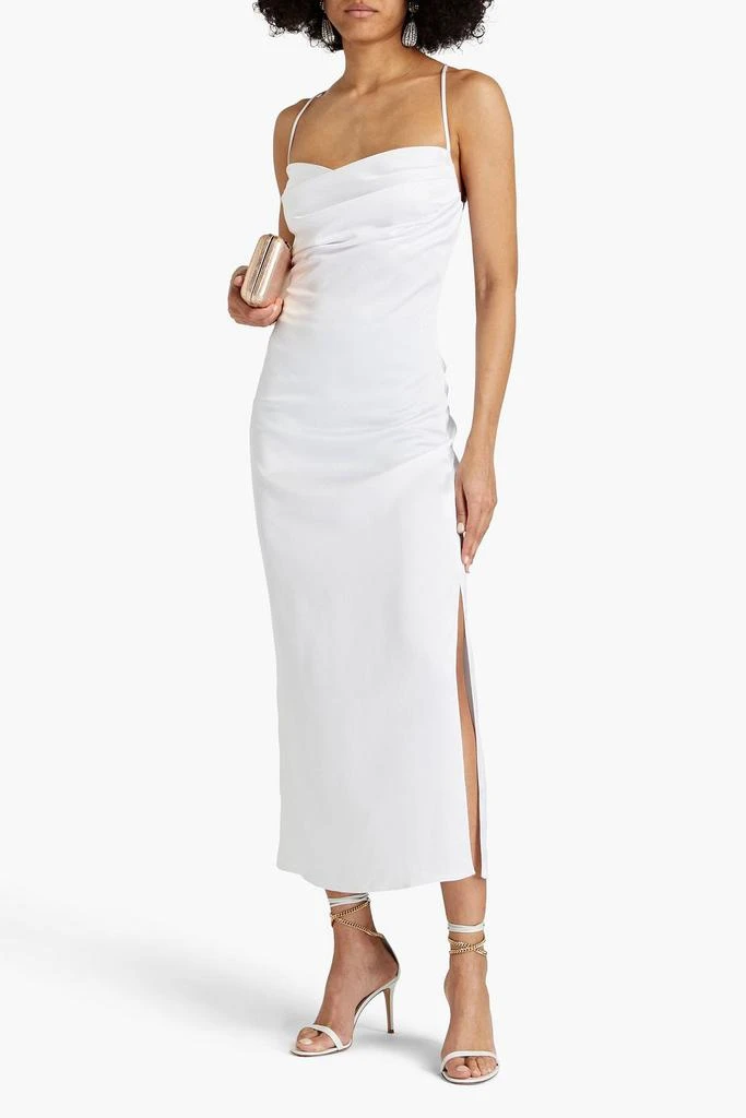 RASARIO Draped satin midi dress 2