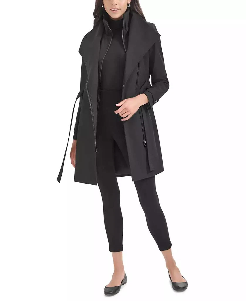 Calvin Klein Petite Belted Long-Sleeve Wrap Coat 6