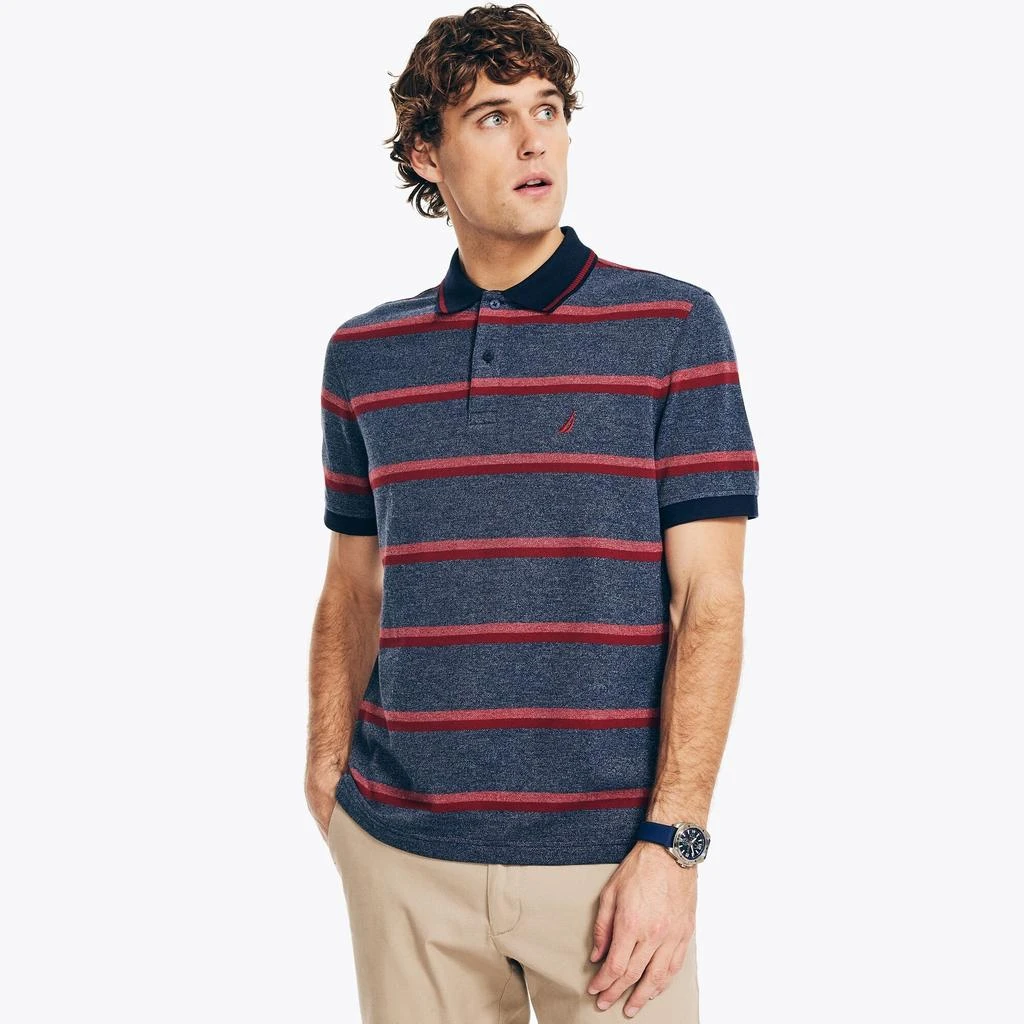 Nautica Mens Sustainably Crafted Classic Fit Striped Polo 1