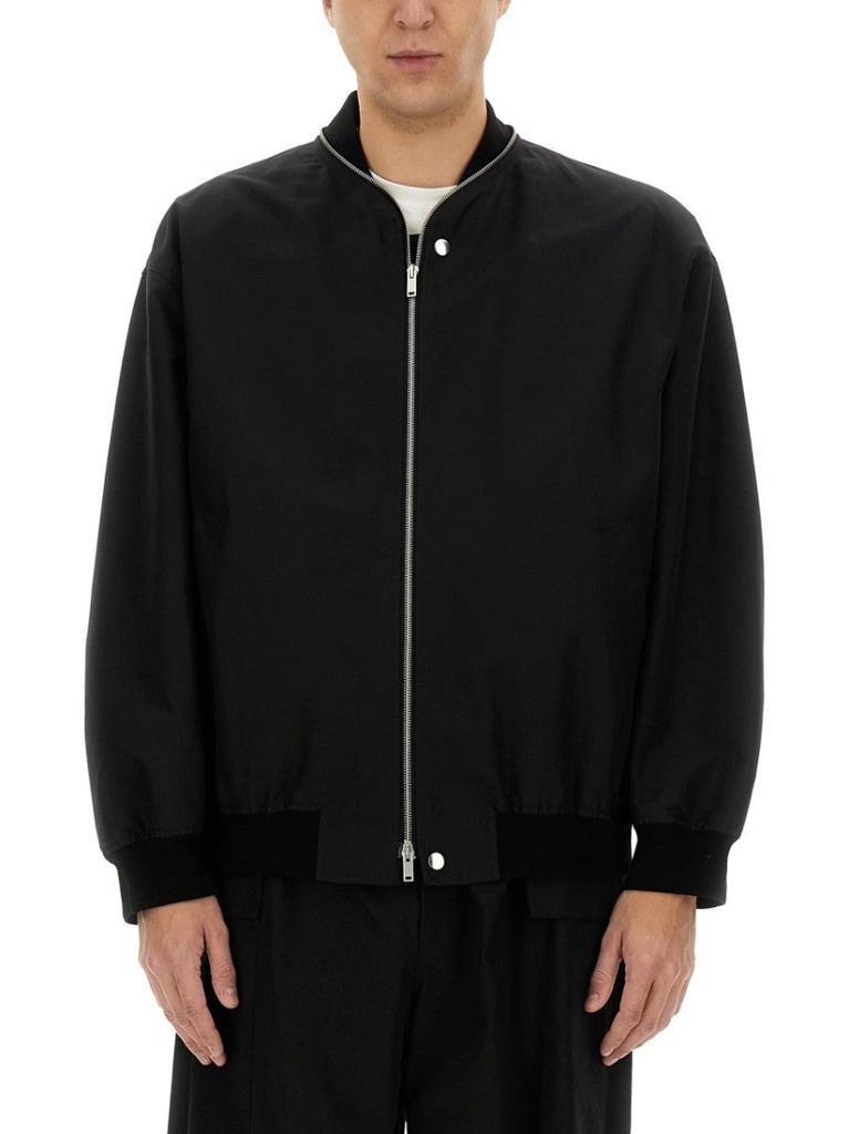 Shop Oversized Cotton Bomber Jacket With Ribbed Cuffs on Shop Oversized Cotton Bomber Jacket With Ribbed Cuffs on