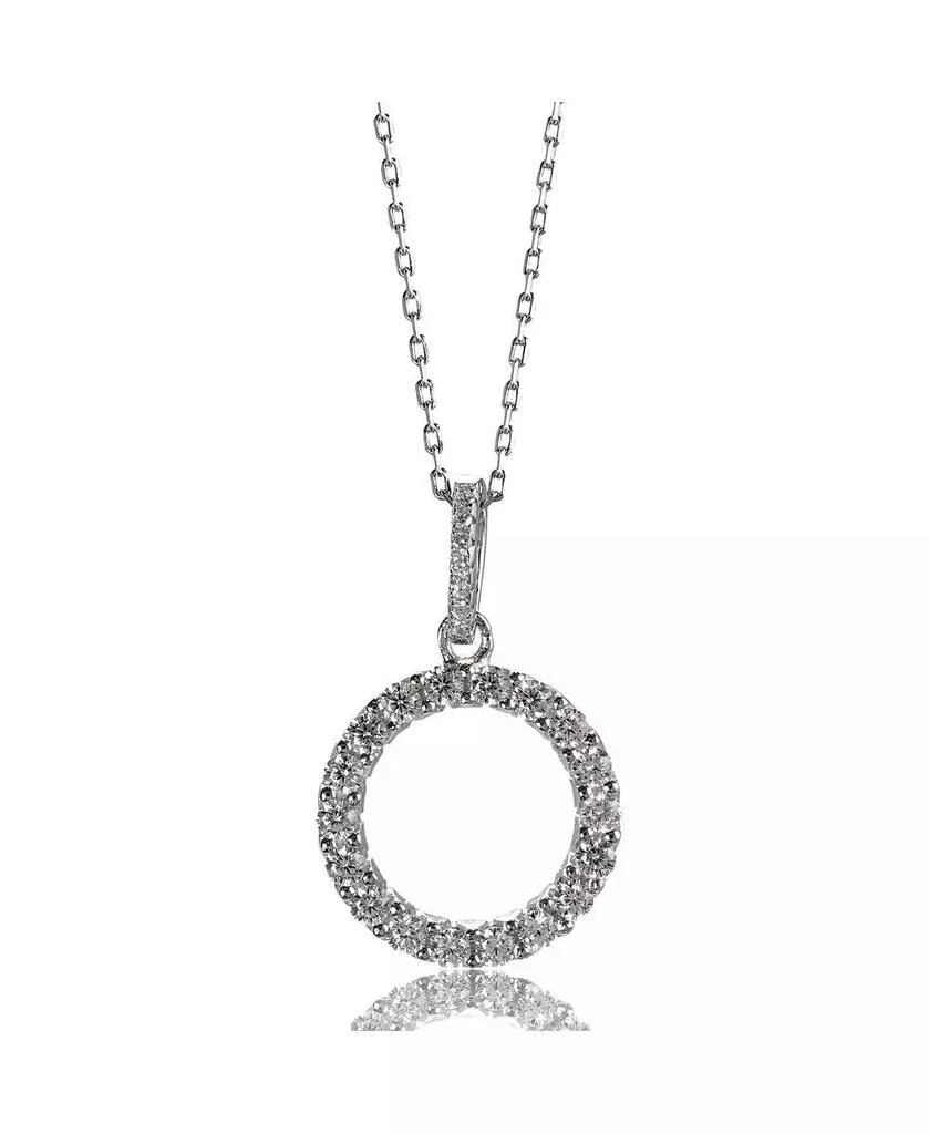 Suzy Levian New York Suzy Levian Sterling Silver Cubic Zirconia Mini Circle Pendant