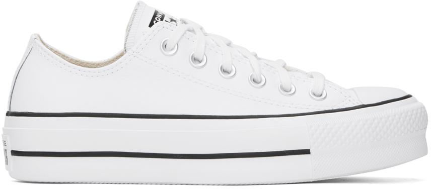 Converse White Chuck Taylor All Star Platform Leather Sneakers