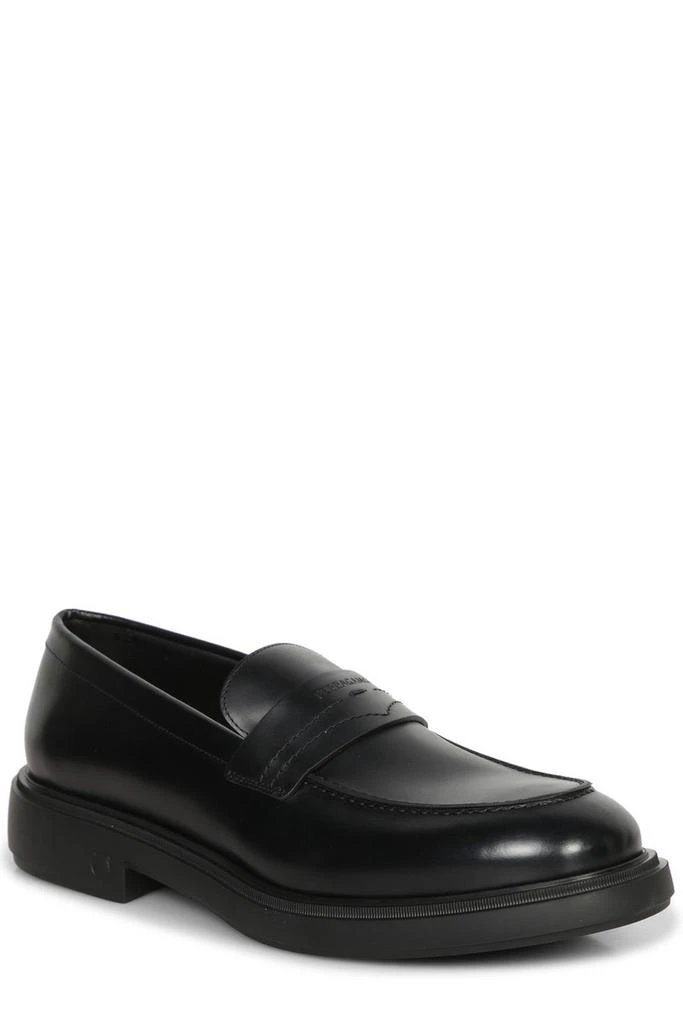 NEW Authentic Salvatore Ferragamo Embossed Logo Black Leather Loafers Salvatore Ferragamo Suave Black Leather Gancio Bit Loafers main image 4