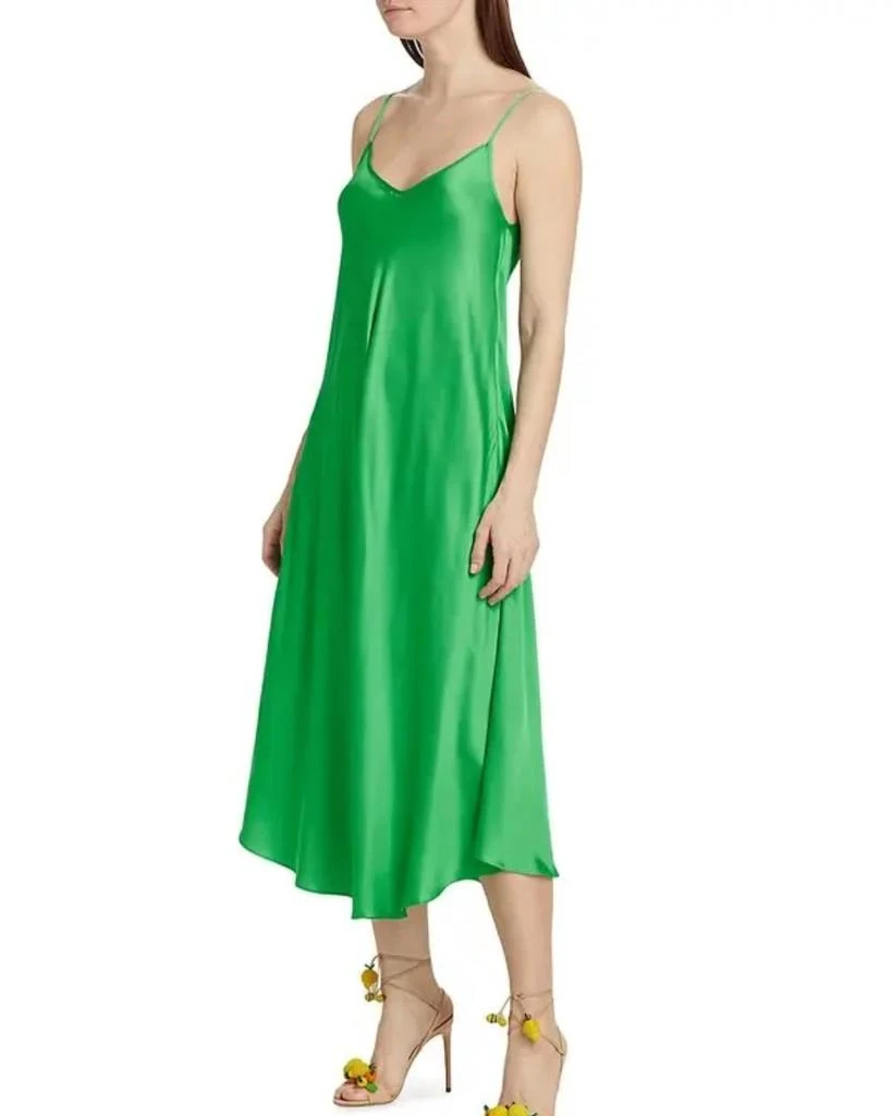 L'Agence Lorraine Trapeze Midi Dress In Fern 4