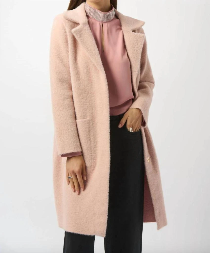 JOSEPH RIBKOFF Joseph Ribkoff - Feather Yarn And Faux Fur Sweater Coat