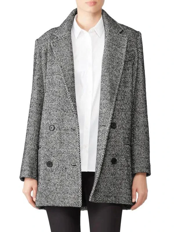 IRO Herringbone Mohair Blend Double Breasted Coat 1