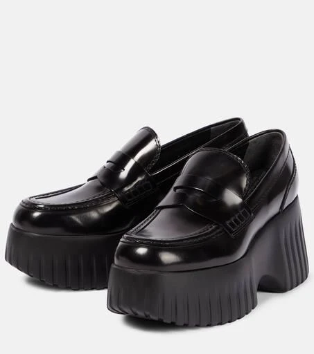 hogan H-Stripes wedge leather loafers 5