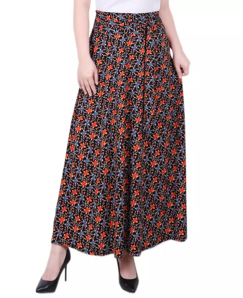 NY Collection Petite Maxi Skirt with Sash Waist Tie