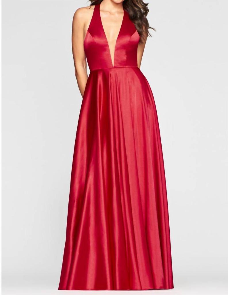 Faviana Long Charmeuse Dress
