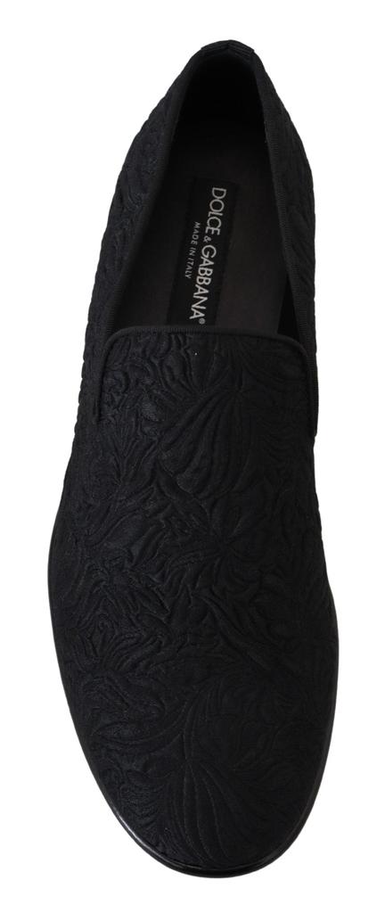 Dolce & Gabbana Dolce & Gabbana Black Floral Jacquard Slippers Loafers Shoes