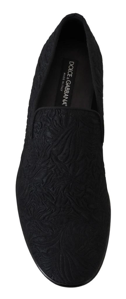Dolce & Gabbana Dolce & Gabbana Black Floral Jacquard Slippers Loafers Shoes 2