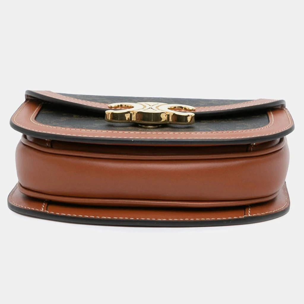 Celine Celine Brown Coated Canvas Mini Triomphe Besace Clea Satchel Bag 3