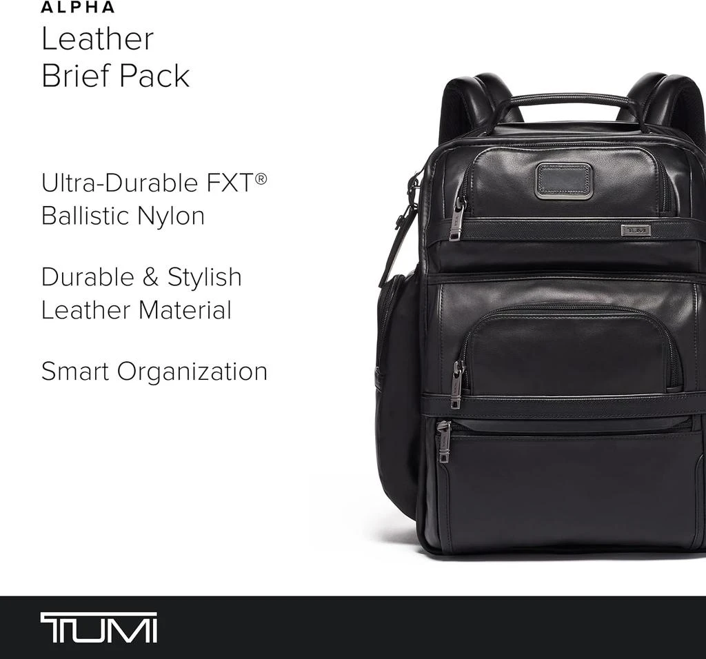 Tumi TUMI - Alpha Brief Pack - Men's and Women's Work and Travel Laptop Backpack with Padded Adjustable Strap - Fits Up to 15" Screen - Black 2
