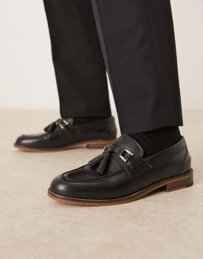 asos black dress shoes Asos Men's Oxford Brogue Dress Shoes Black Brown Leather Almond Toe Wingtip 8