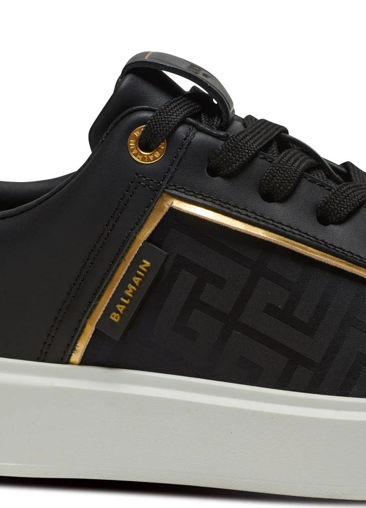 Balmain B-Court leather and nylon monogram sneakers 7