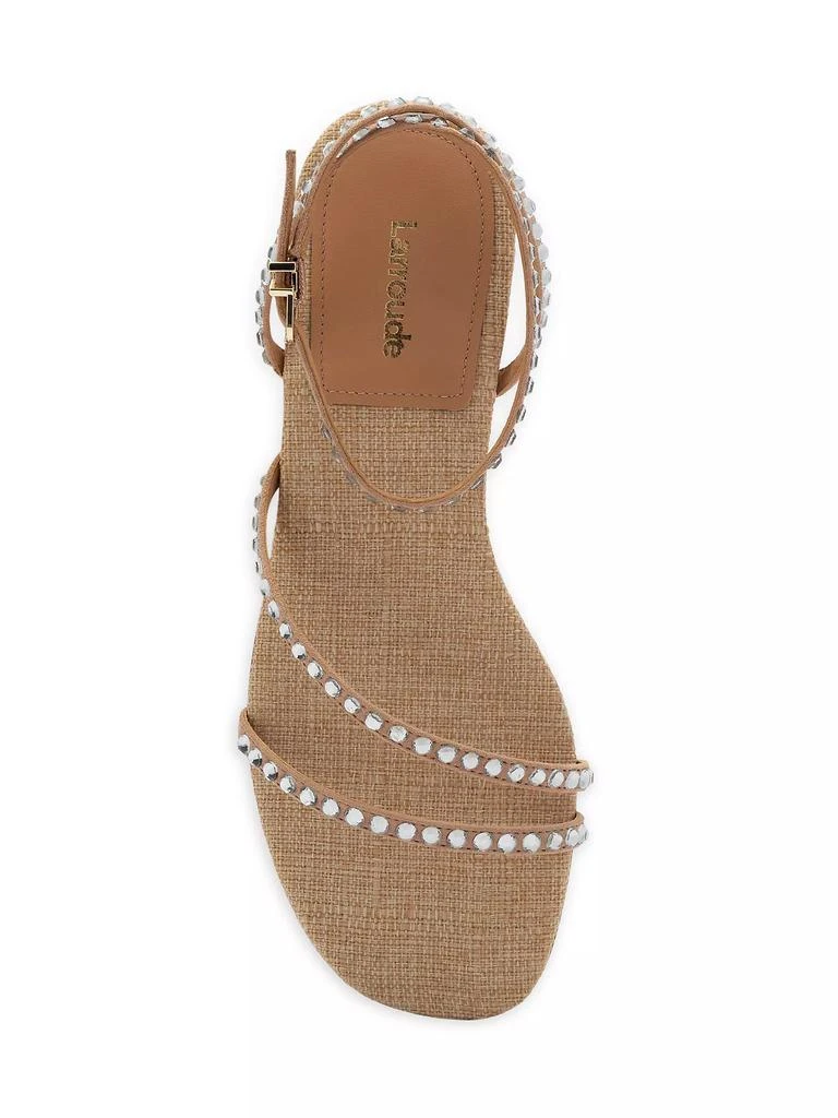 Larroudé Gio 60MM Crystal-Embellished Suede Sandals 5