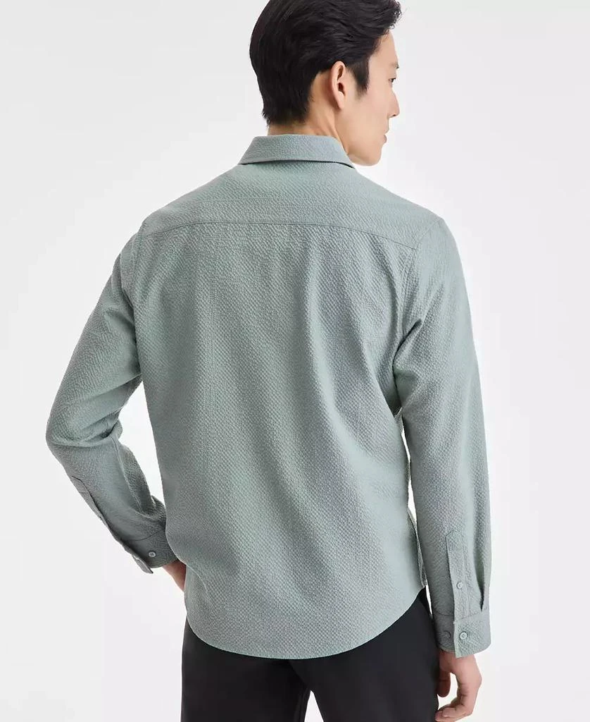 Alfani Men's Elevated Puckered Long Sleeve Button-Front Shirt, Exclusively at Macy's 4