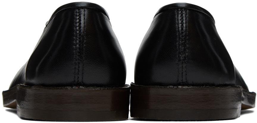 LEMAIRE Black Flat Piped Slippers