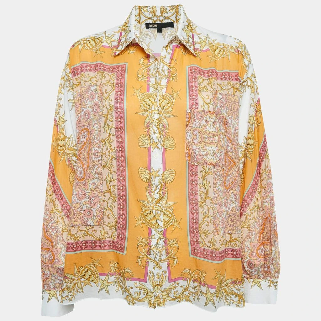 Maje Maje Multicolor Scarf Print Cotton Shirt L 1