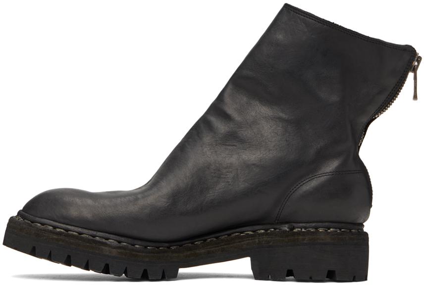 796V_N - CALF REVERSE LINED（black t） Guidi 796V Black Reverse - Back Zip Boots | UJNG