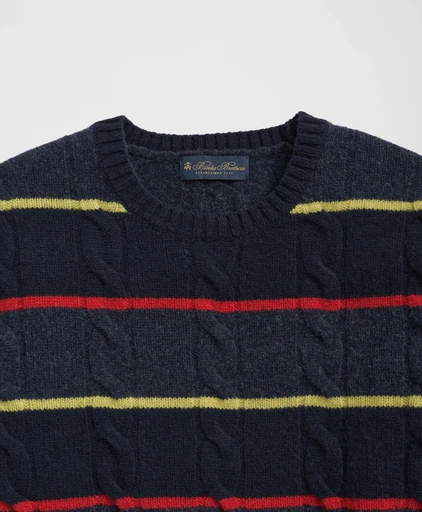 Brooks Brothers Archive Cable Striped Sweater in Merino Wool 2