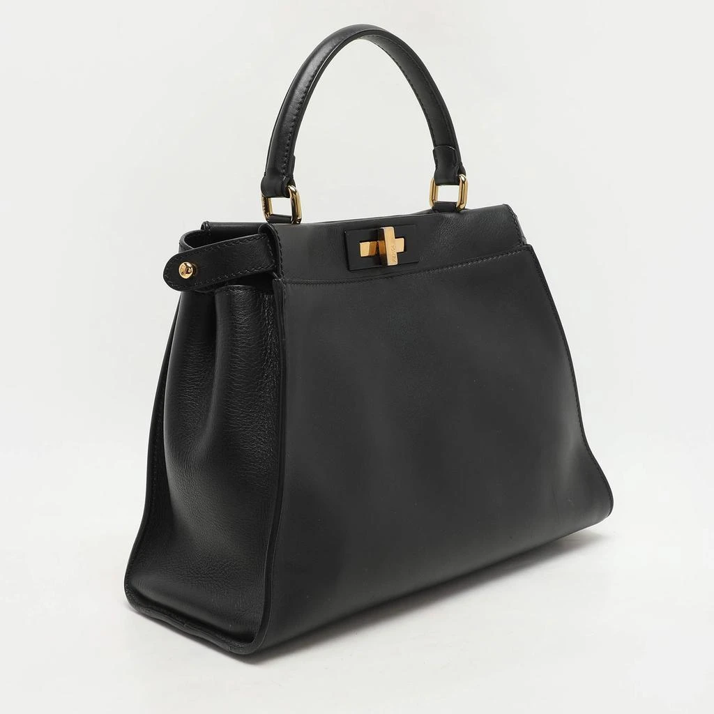 Fendi Fendi Black Leather Medium Peekaboo Top Handle Bag 3
