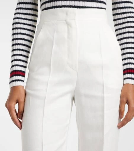 Max Mara Aversa high-rise linen wide-leg pants 4