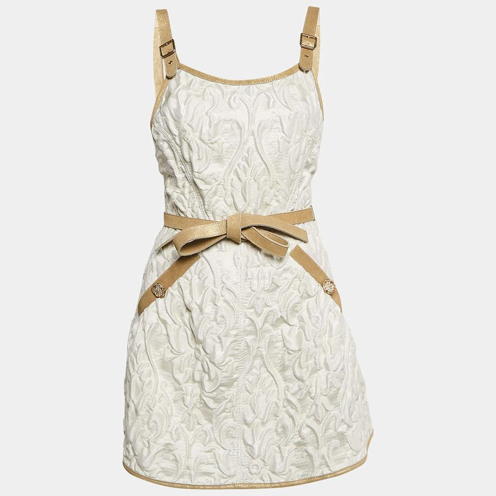 Shop Chanel White Jacquard Golden Suede Trim Mini Wrap Dress M on Sale at  BeyondStyle  Get 79% Off Chanel White Jacquard Golden Suede Trim Mini Wrap  Dress M with Limited-Time Flash