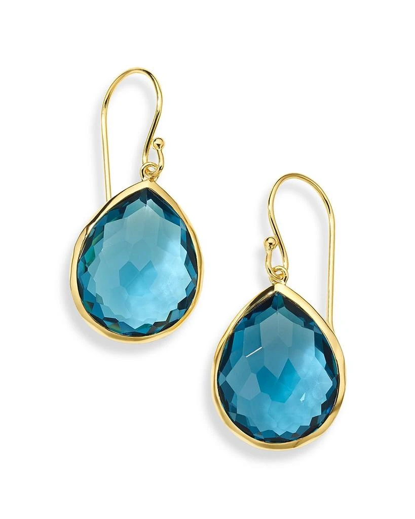 Ippolita 18K Yellow Gold Rock Candy® London Blue Topaz Pear Drop Earrings 1