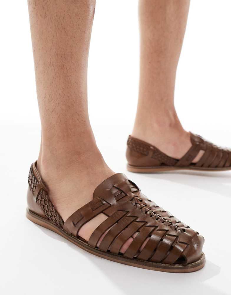 ASOS ASOS DESIGN fisherman sandals in tan leather