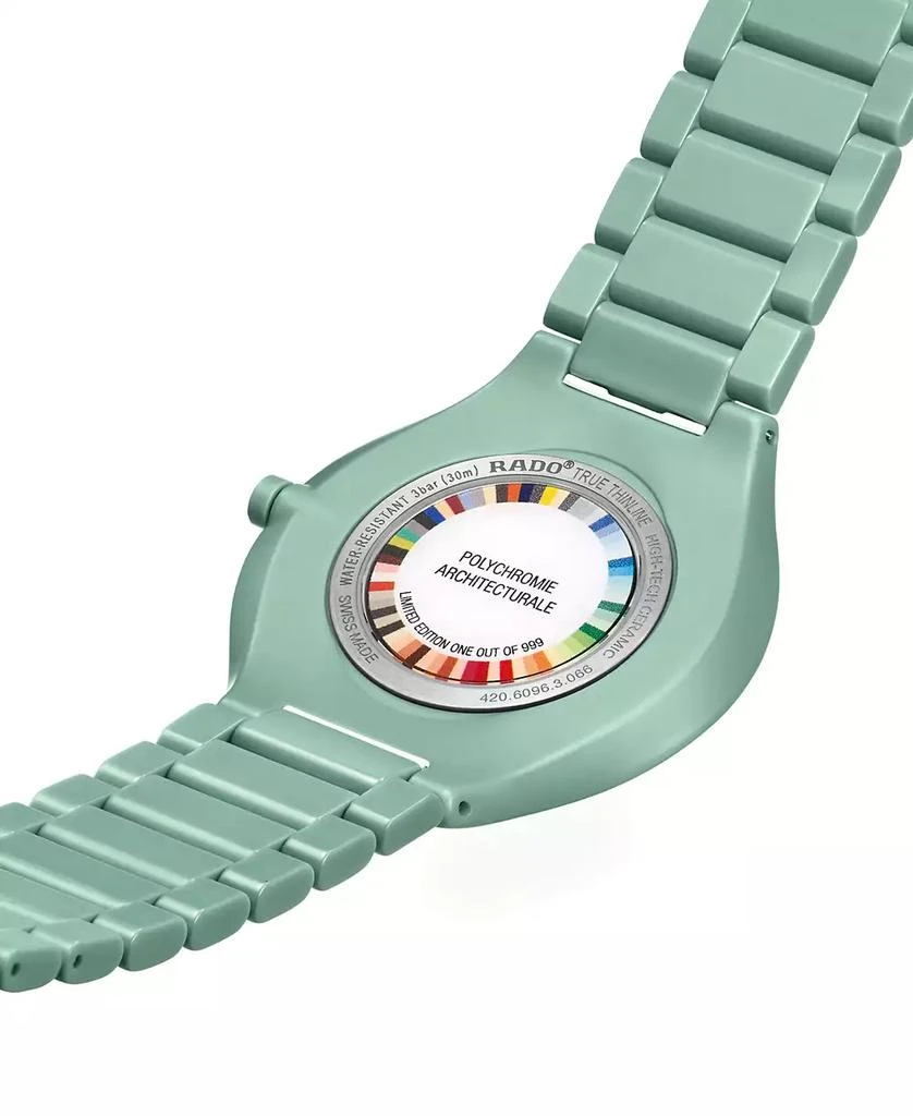 Rado Unisex Swiss True Thinline Les Couleurs Le Corbusier Green High-Tech Ceramic Bracelet Watch 39mm 3