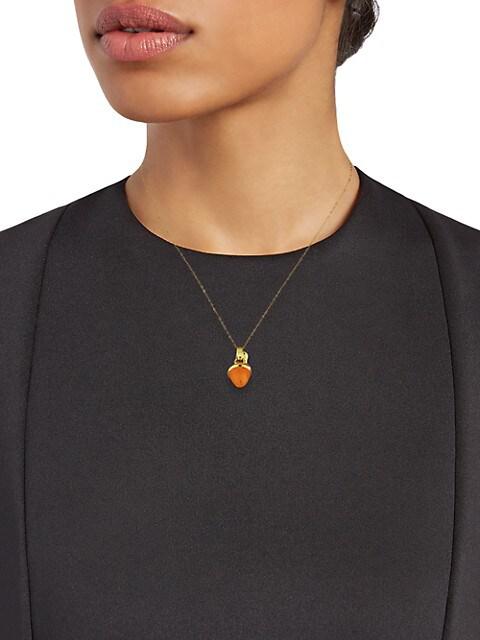 Tamara Comolli Mikado Bouquet 18K Yellow Gold & Mandarin Garnet Acorn Pendant