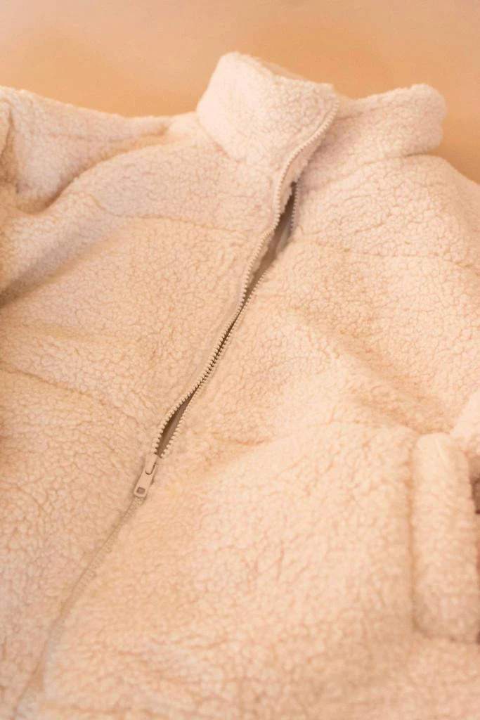 Lush Women's Sherpa Puffer Jacket In White 2
