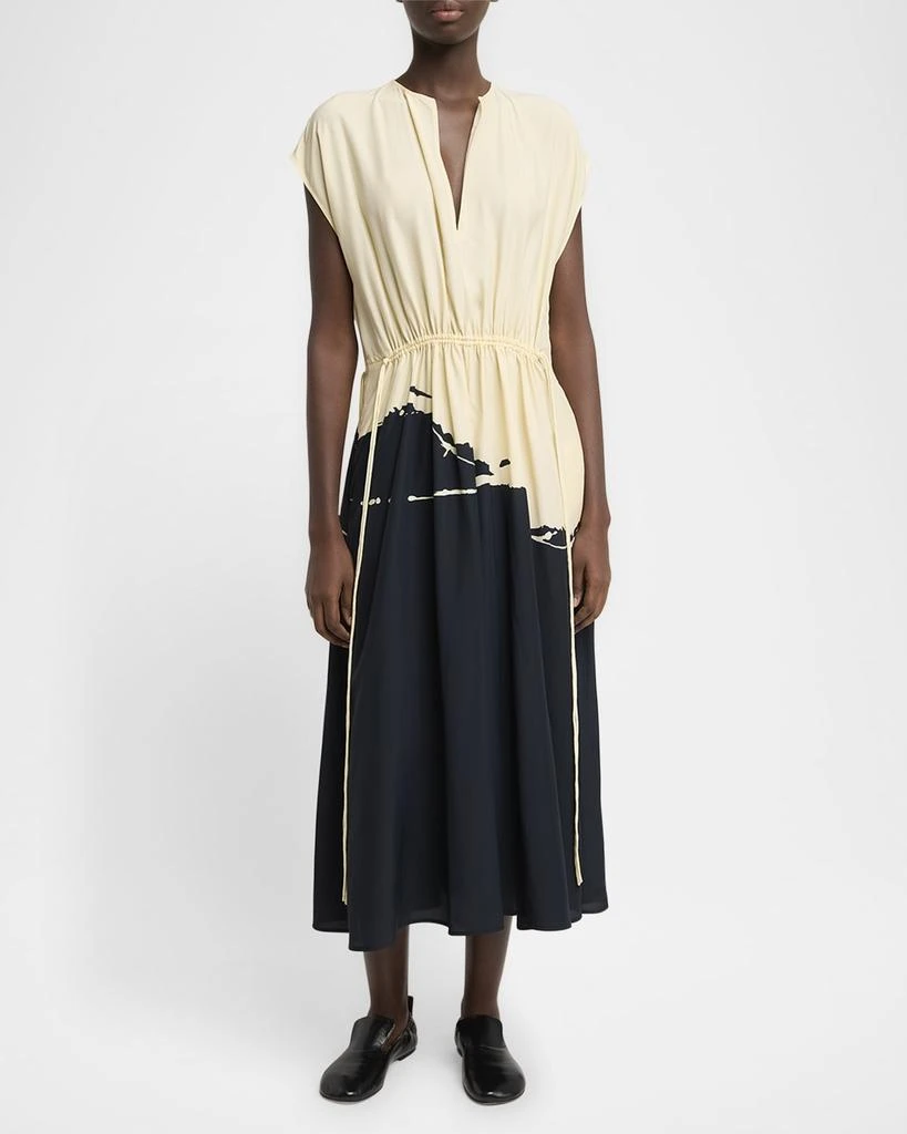 Proenza Schouler Ezra Printed Drawstring Midi Viscose Dress 2
