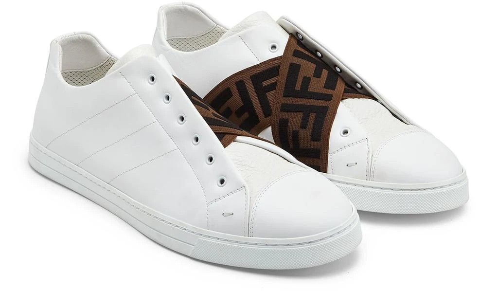 FENDI White leather slip-ons 2