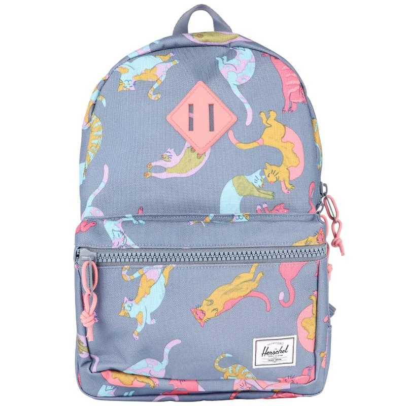 Herschel Supply Lazy cats dusty blue kids backpack and lunch box set 2