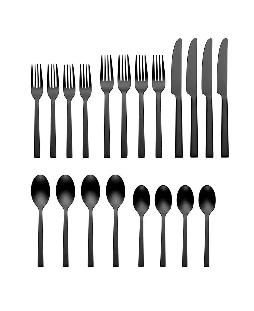 Oneida Chef's Table Black 20 Piece Everyday Flatware Set, Service For 4 1