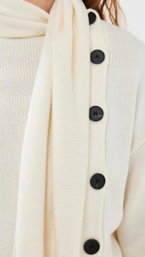 Pixie Market Neck Scarf Asymmetric Button Sweater 5