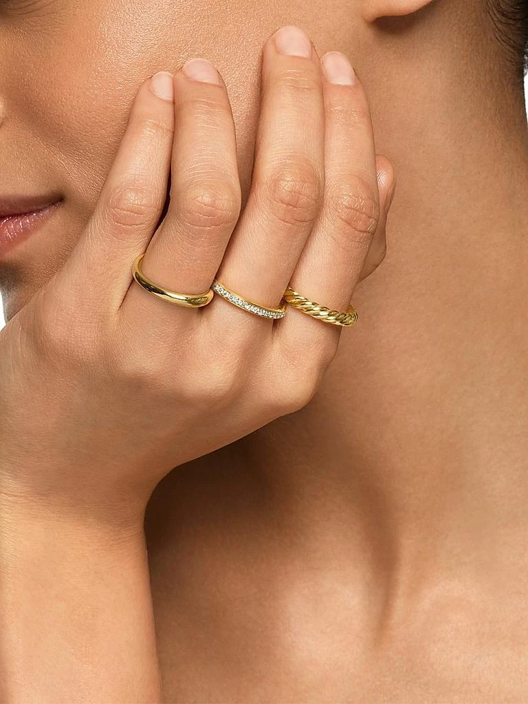 David Yurman DY Mercer Three Row Ring in 18K Yellow Gold 6
