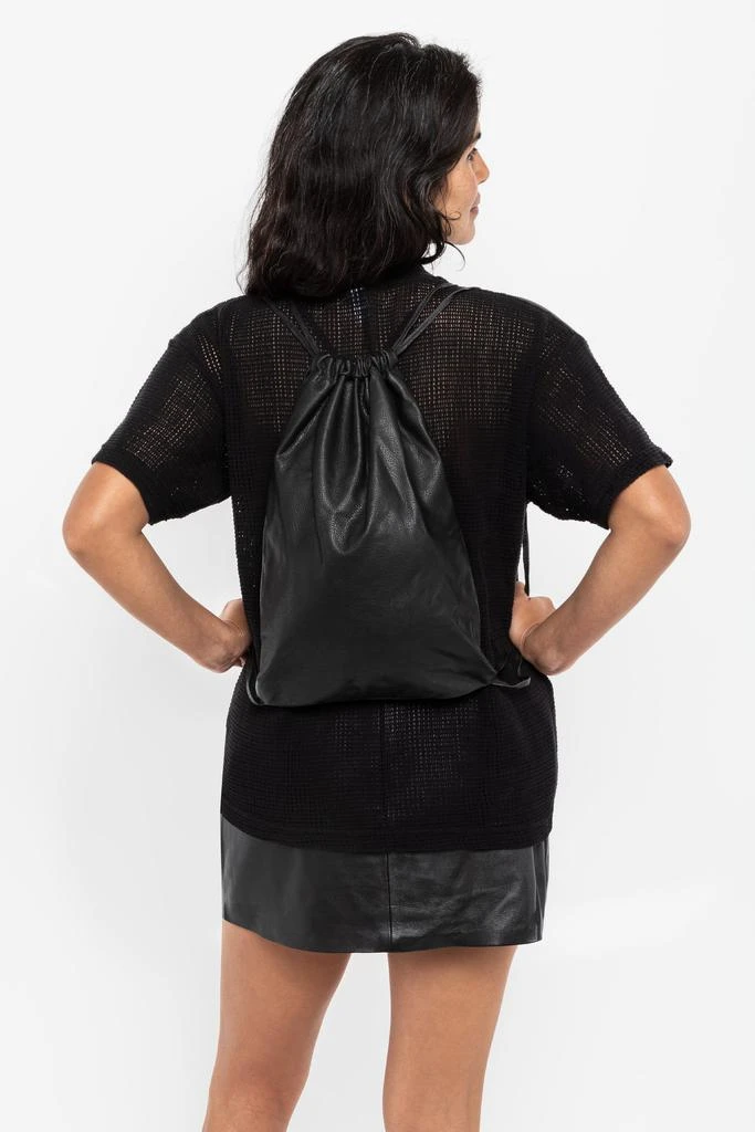 Los Angeles Apparel RLH3414 - Unisex Leather Drawstring Backpack 32