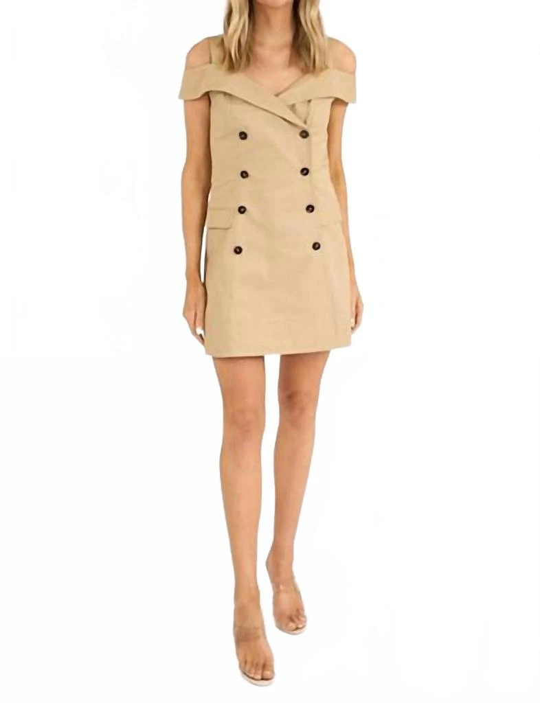 French Connection Trench Mini Dress In Khaki