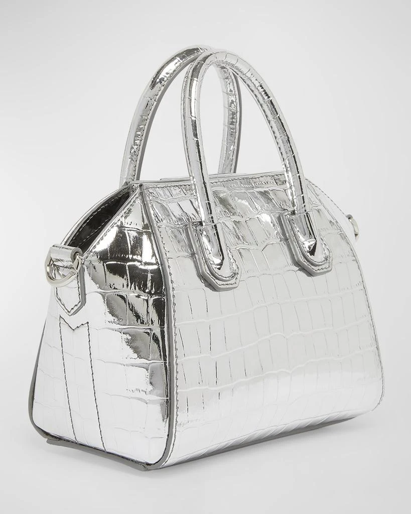 Givenchy Antigona Toy Top-Handle Bag in Metallic Croc-Embossed Leather 6