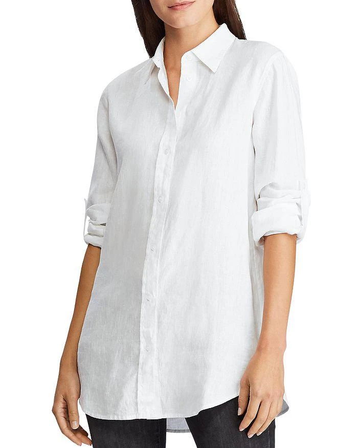 Ralph Lauren Linen Long Sleeve Collared Button Down Shirt, Regular & Petite 9