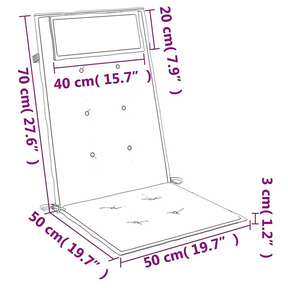 vidaXL Oxford Fabric 2 pcs Highback Chair Cushions 9