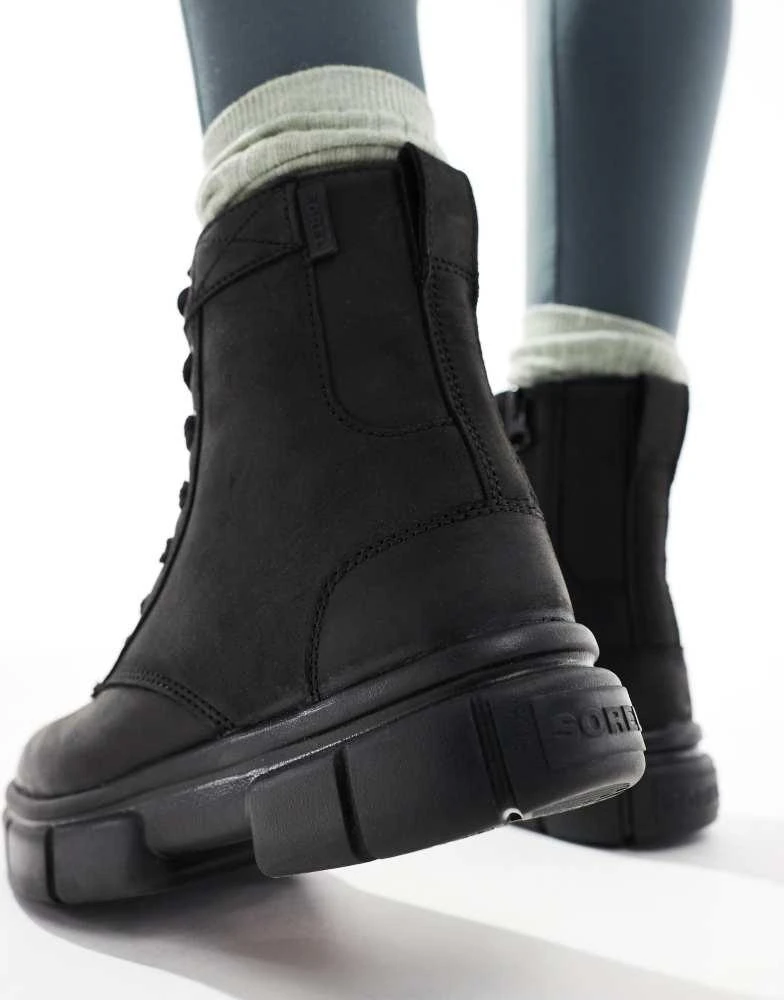 SOREL Sorel Explorer STRT lace up leather boots in black 3