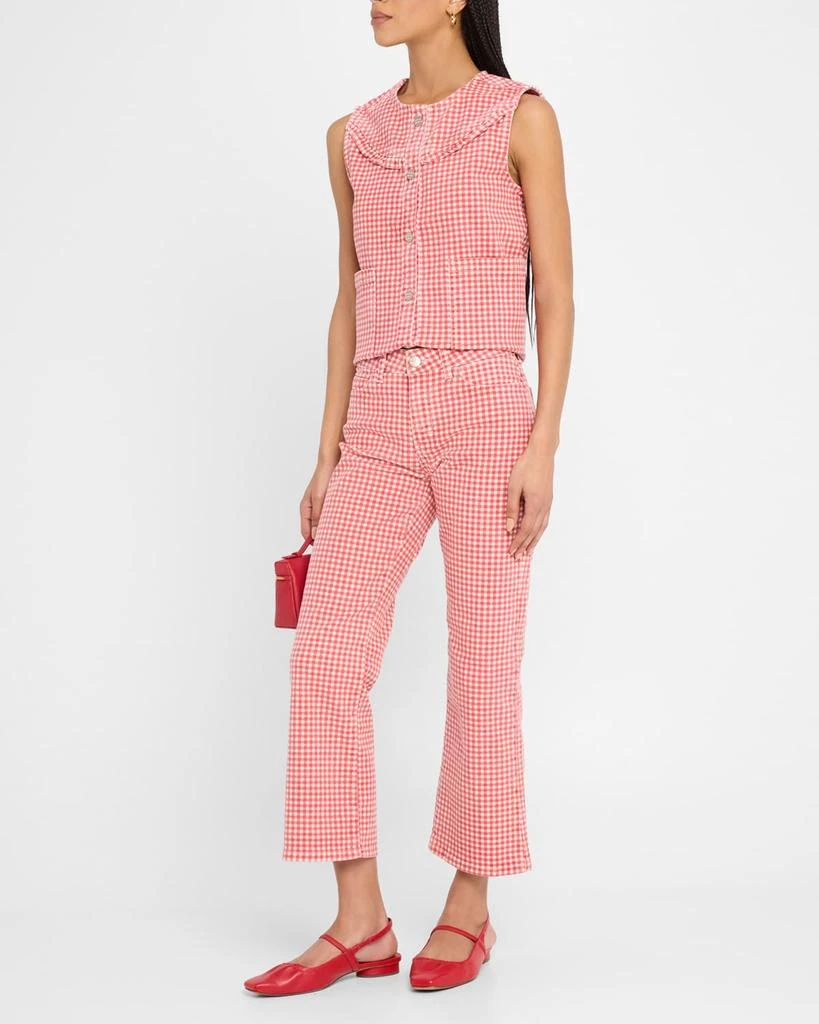 Damson Madder Kenny Gingham Kick-Flare Crop Jeans 2